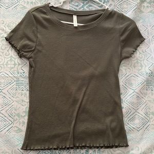 Ribbed green crop top